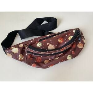 Planets Solar System Crossbody Fanny Pack with Brown Background- NWOT